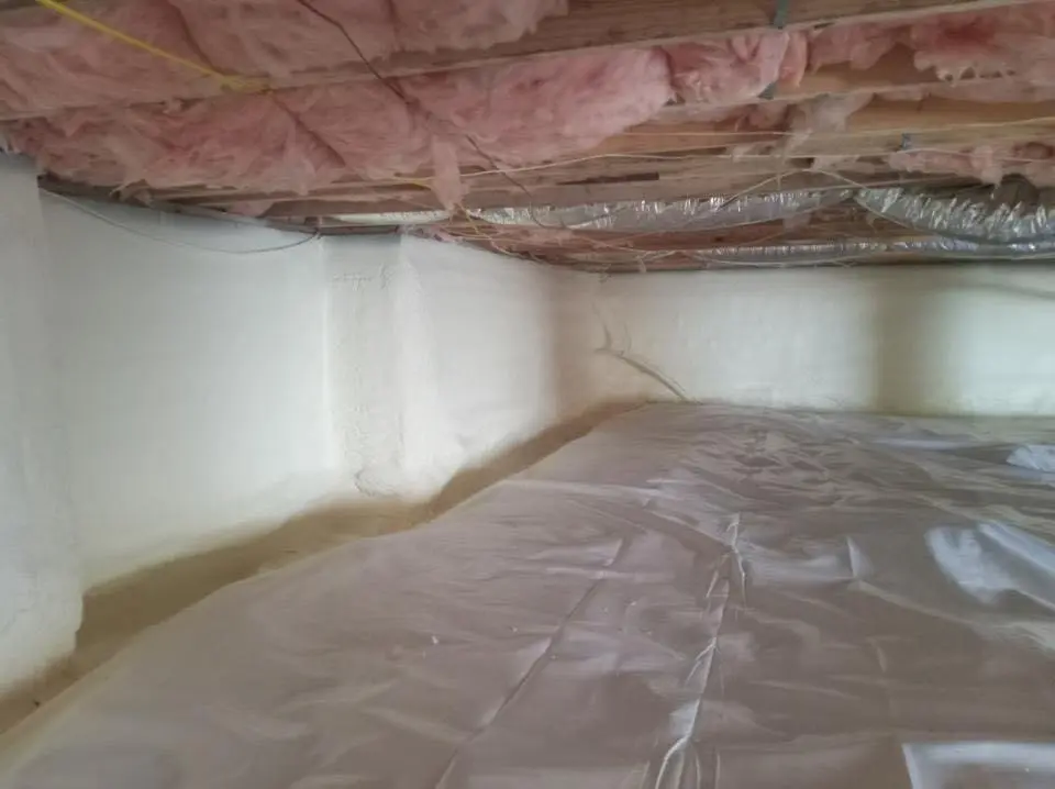 Crawl space encapsulation with closed-cell spray foam for Spray Foam Roofing in Shasta Lake